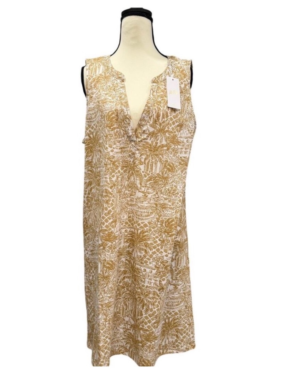 Lilly Pulitzer Dev Dress Sand Bar Palm Beach Paradise Pima NWT Size S